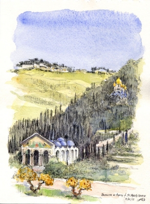 Click to see full size image of Basilica of Agony and St Marys Cathedral Mt of Olives